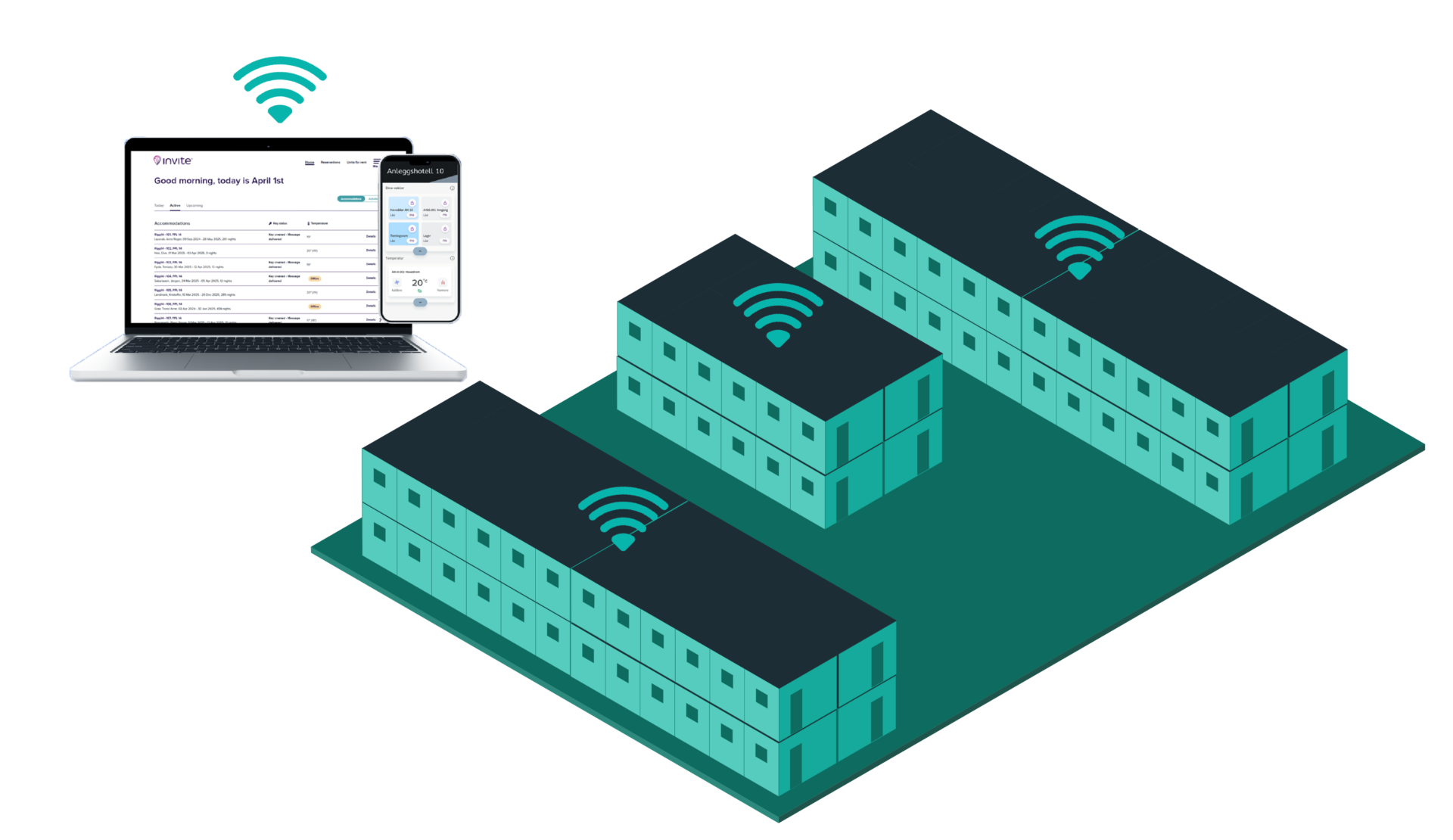 Illustrasjon av anleggshotell