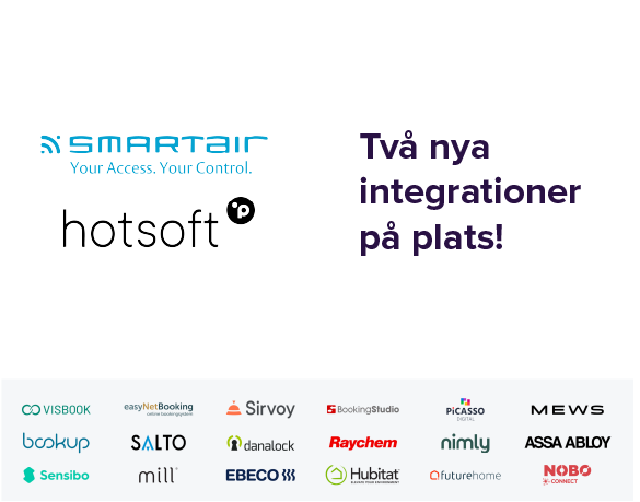 Nya integrationer med Assa Abloy SMARTair och Hotsoft